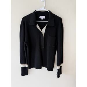 DESIGN HISTORY Stripe Long Sleeve Cashmere Polo- Size L Normcore Classic